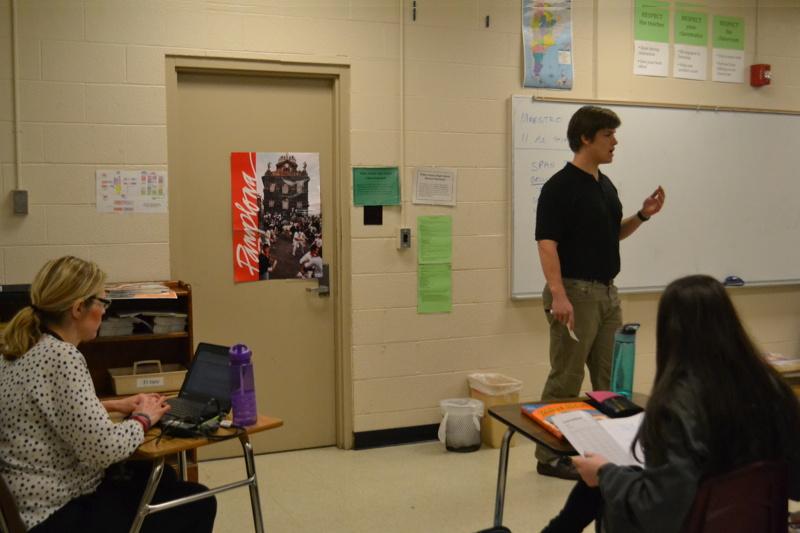 Vice Principal Carrye Holland observing new teacher Spencer Jordan
