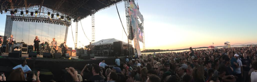 The crowd surrounding the Band of Horses on the BudLight stage at Beale Street Music Festival on Saturday, May 2, 2015.