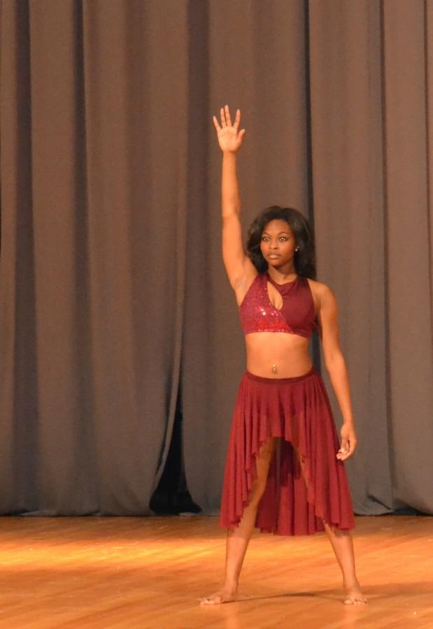 Chelse Rice (12), during a dance to Maya Angelou’s poem “Still I Rise.”
