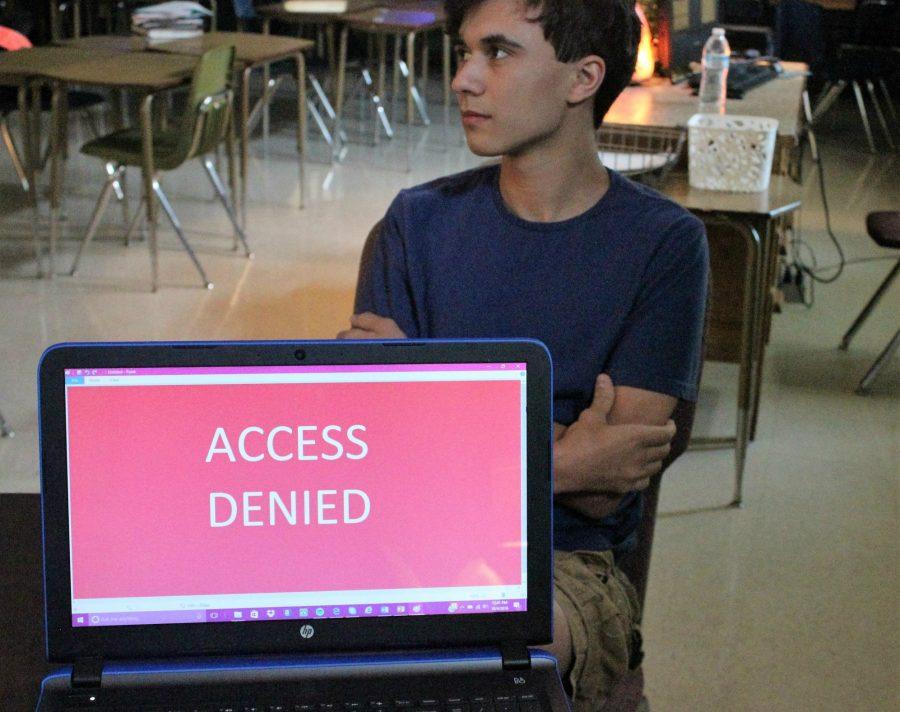 Caption: Murad Laradji (11) is unable to do school work without internet access