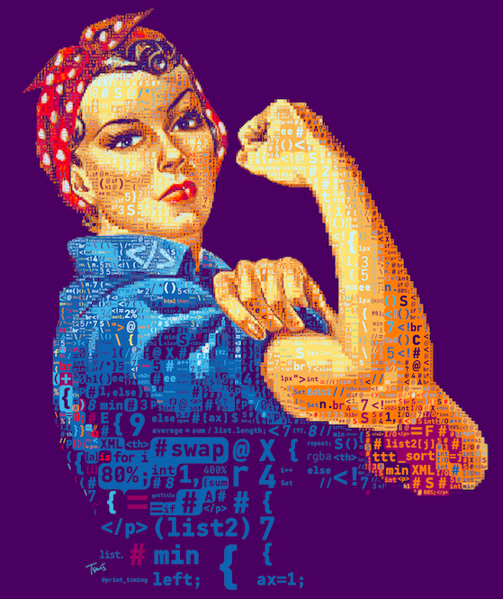 Rosie the Riveter’s “We Can Do It!” in code

