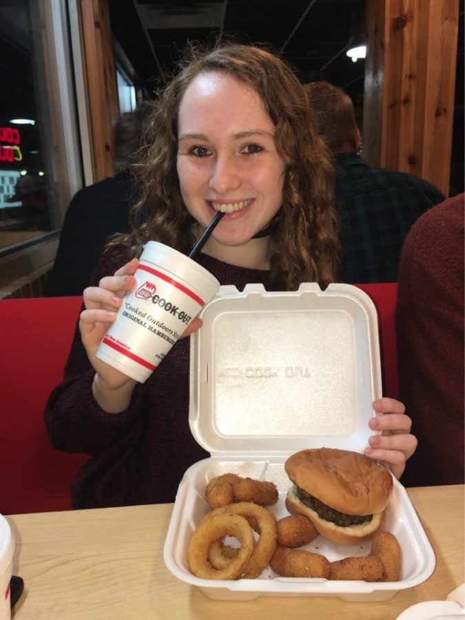 Margaret Asher (12) enjoying food from Cook Out