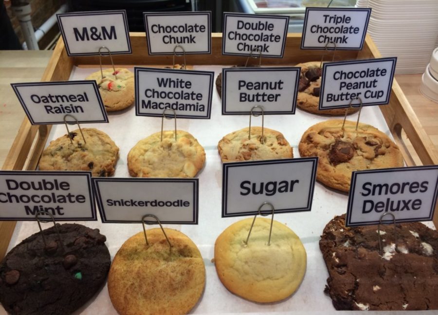 Cookie flavors available at Insomnia Cookies