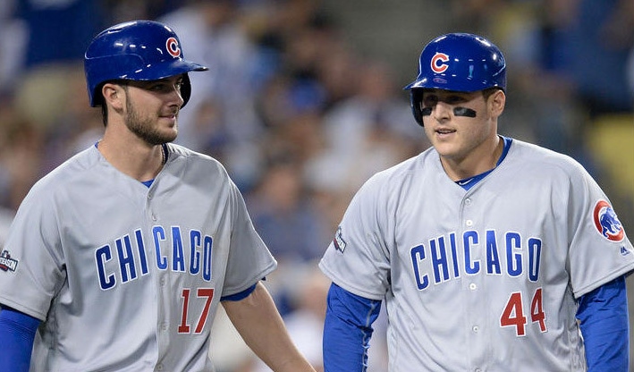 Kris Bryant (17) and Anthony Rizzo (44), the present and future centerpieces of the Chicago Cubs
