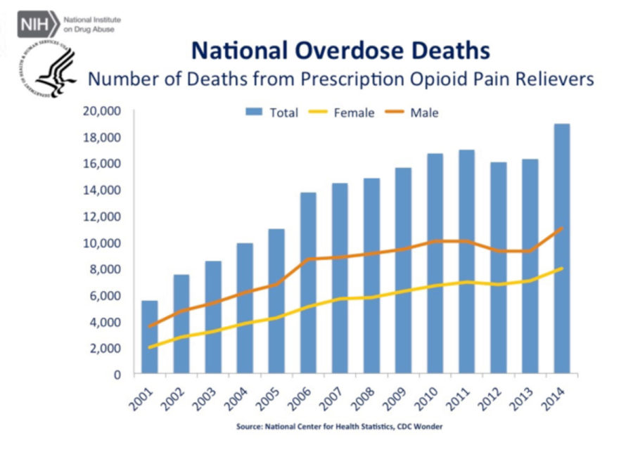 Number of deaths from prescription opioid pain relievers
