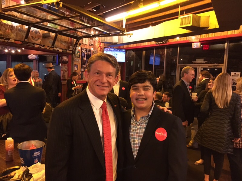Seth Khokhar poses with Randy Boyd, the gubernatorial candidate in the Republican primaries he worked for this summer. Khokhar spent most of his time going door to door daily to ask for support.

