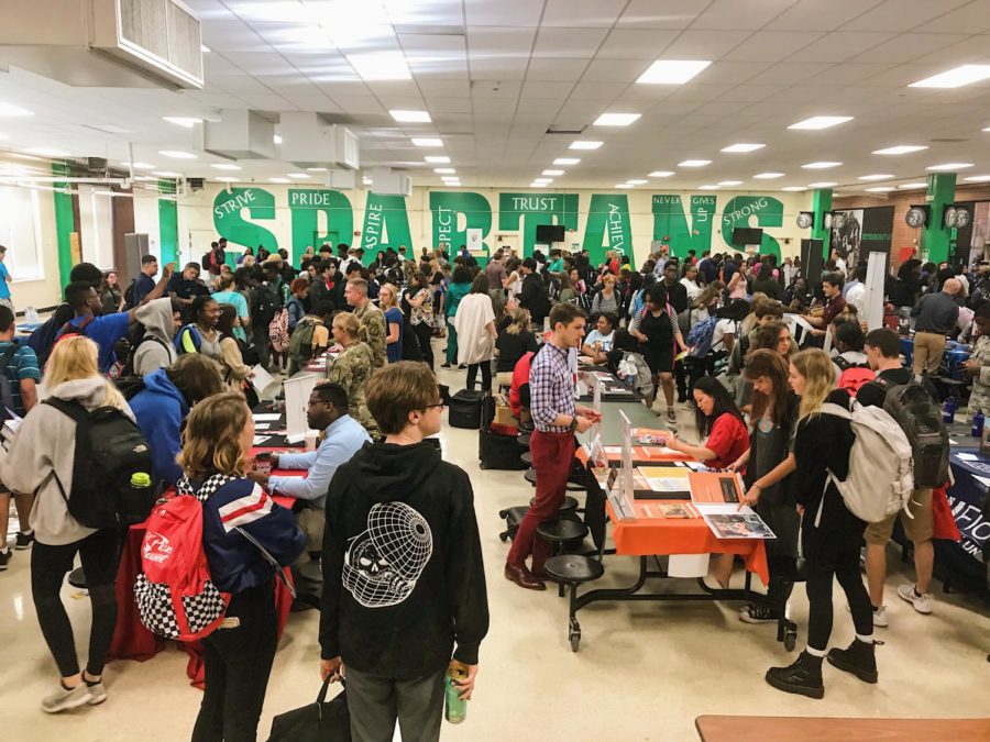 At the college fair, students were able to put a face to their admissions counselors and gain a better sense of the types of schools they want to apply to. Although juniors will apply their senior year, they still benefit from the experience.
