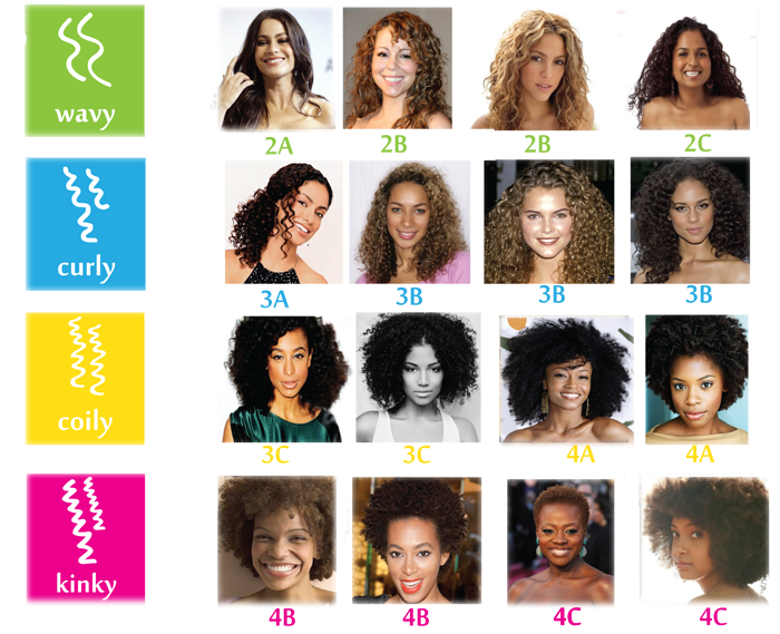 Curly hair is differentiated by the texture of the hair. People with looser curl patterns are denoted as having 2a-3b hair texture;others with more kinkier and thicker hair are considered 3c-4c.  
