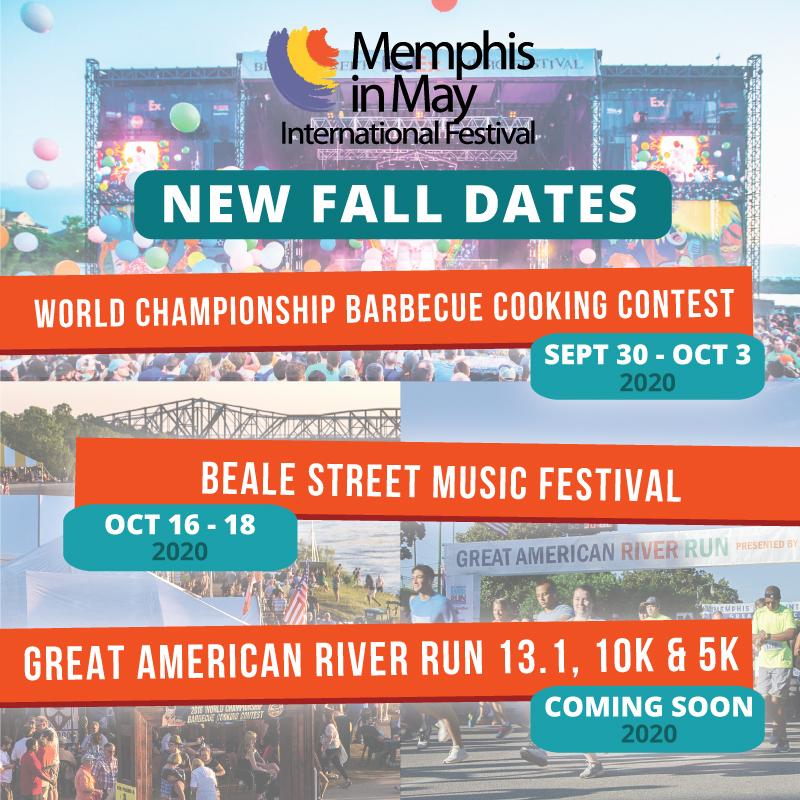 In light of the ongoing Coronavirus outbreak, Memphis in May pushed many of their events back to the fall of 2020.  This announcement was communicated in many ways, including the poster above.