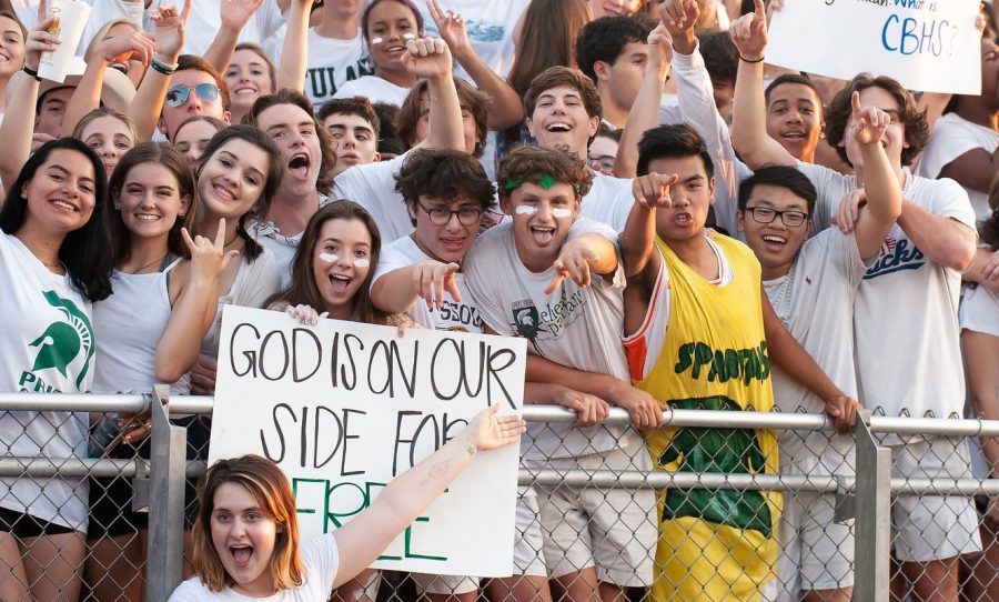 White Station seniors pose and celebrate during a football game this fall. Due to the ongoing Coronavirus pandemic, seniors across the country will have to face an unusual end to their final year of high school.