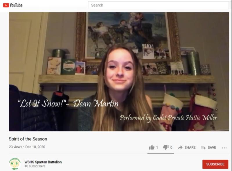 Spirit of the Season, Treble Corps’s latest video, features a collection of cheery, winter holiday themed songs. Their channel, “WSHS Spartan Battalion”, is easily accessible and can be found on Youtube. 
