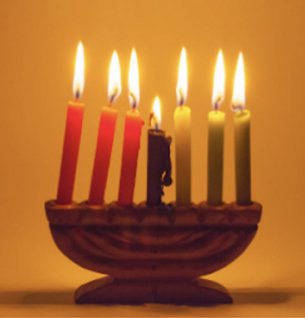 The kinara, which holds seven candles, is lit by celebrants of Kwanzaa. The candles are a physical representation of the seven principles of Kwanzaa or the Nguzo Saba.
