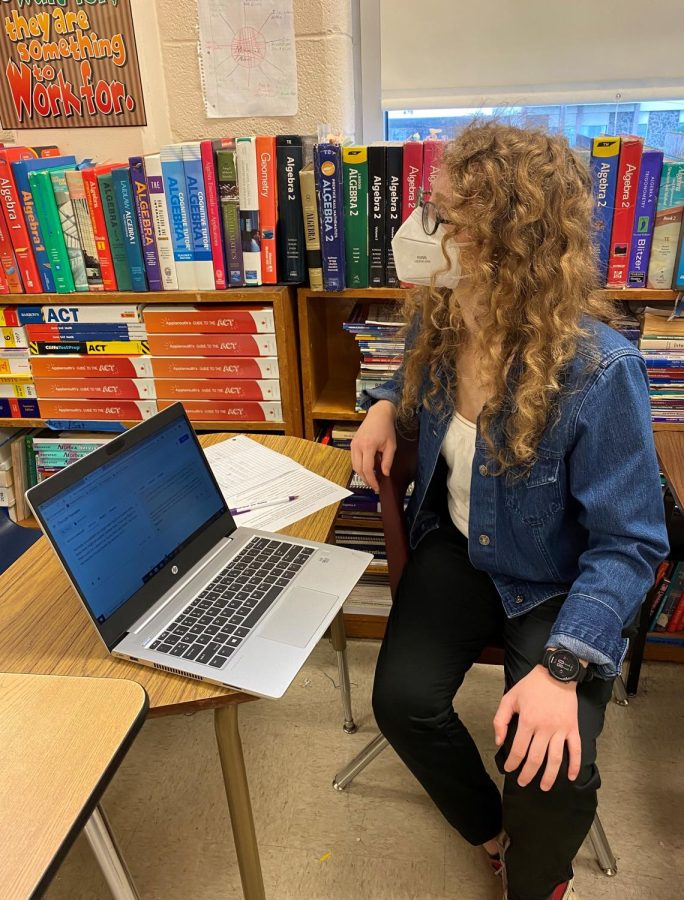 Dahlia Townley-Bakewell uses Google Translate to help an Arabic-speaking student with his work. Since the beginning of the year, this student, who asked not to be photographed, has required the help of student-translators to understand complex math which can be difficult to translate. 
