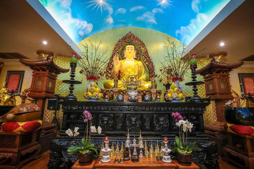  This statue of Buddha can be found at the Quan Am temple, where Lunar New Year Festivities are held. Many Buddhists look up to and pray at this statue.
