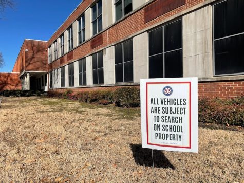 The sign printed with “All vehicles are subject to search on school property”  is posted outside of the main building near the front parking lot. Many students and teachers walk past the sign daily without thinking much about it, but according to Tennessee Code Annotated (TCA): Title 49 - Education: “All vehicles are subject to search on school property.” 
