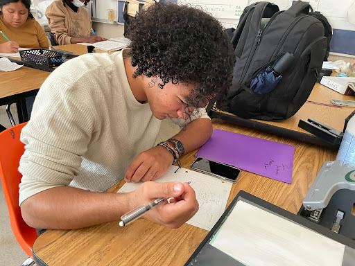  Sam Shiberou (12) studies for a quiz in AP Biology, one of the many Advanced Placement classes offered at White Station. Students taking such AP classes have paid around $100 for each class. 