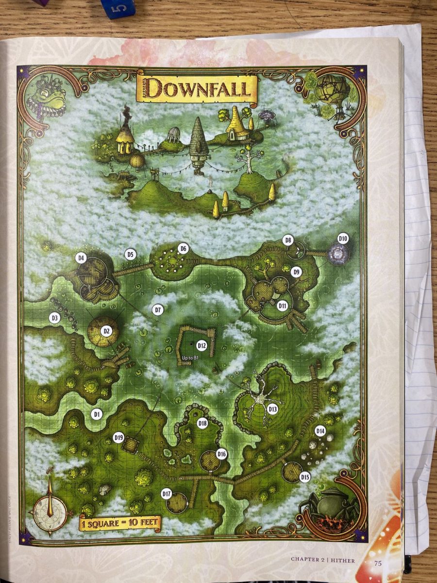 The Downfall map is used for one of the current campaigns of the Dungeons and Dragons Club. The dungeon master’s role is to create a world and story for their campaign, which can entail mapping out specific elements of their story.