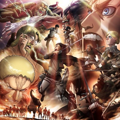 Eren, the main character of popular anime, “Attack on Titan” is surrounded by supporting characters from the show. “Attack on Titan” aired its final season in 2023, ending the show after ten years.