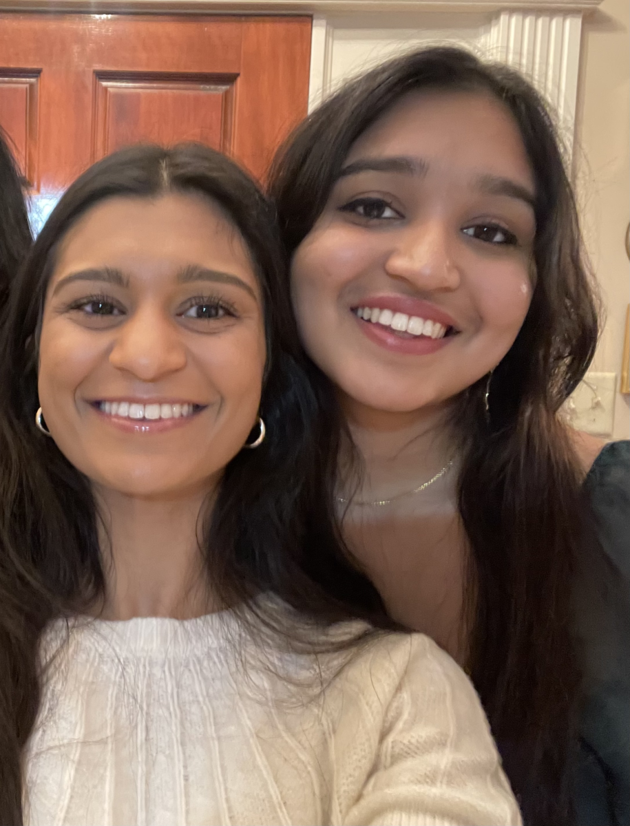 (Left to right) Shreya Visvanathan and Raksha Visvanathan (12) reunite after Shreya comes home after a semester of medical school. Shreya graduated from White Station in 2018 and attended Rhodes College as an undergrad but currently attends Quillen College of Medicine for her doctorate. The sisters are six years apart.