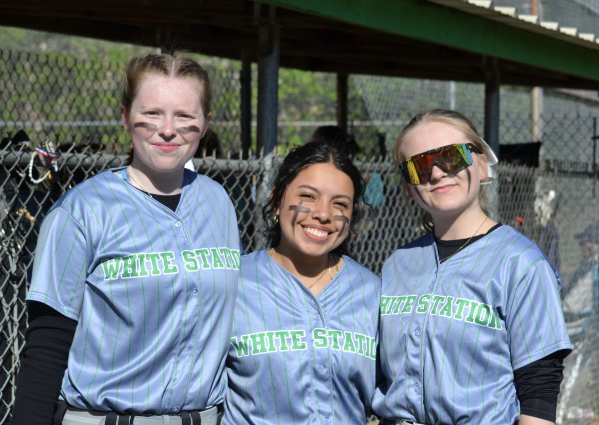  From left to right, Breanna Whirley (12), Karina Hernandez (12) and Bella Gatti (12) pose for a picture after their game against Whitehaven on April 4 2024. The Spartans won 19-4 that day.