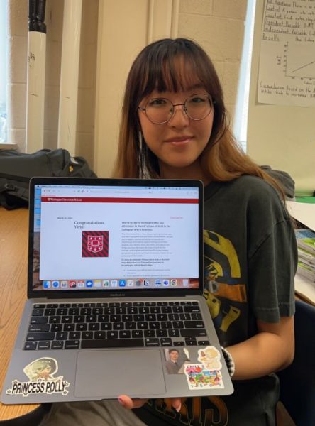 Yirui Tang (12) received her acceptance letter from Washington University (WashU) in St. Louis on Mar. 20 of 2024. She plans to attend WashU in the 2024-25 school year.