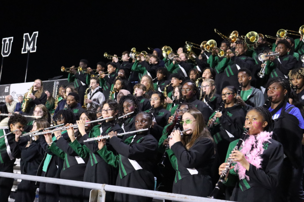 The White Station band, composed of every grade level, regularly performs at football games and other events. Many of the underclassmen band members have been mentored by the senior members on how to perform certain techniques. 
