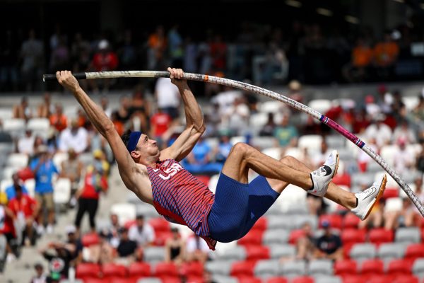 Harrison Williams competes in the men’s decathlon at the 2023 World Athletic Championships on August 26, 2023 in Budapest, Hungary.