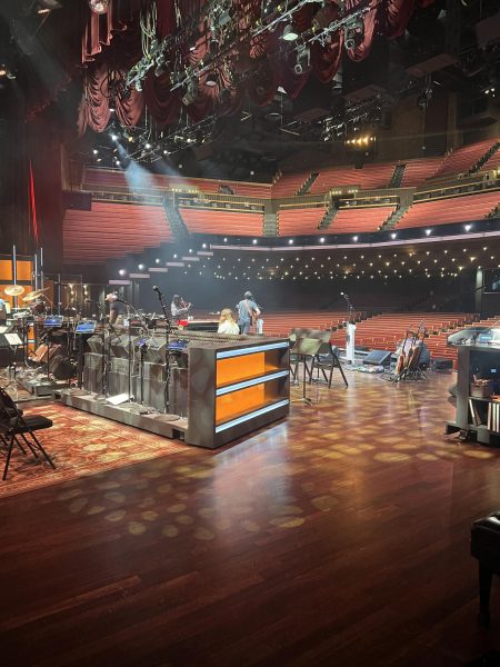 Wyatt Flores performs a sound check at the Grand Ole Opry in Nashville, Tennessee. This summer, Flores went across the country on his “Here There and Gone” tour. 