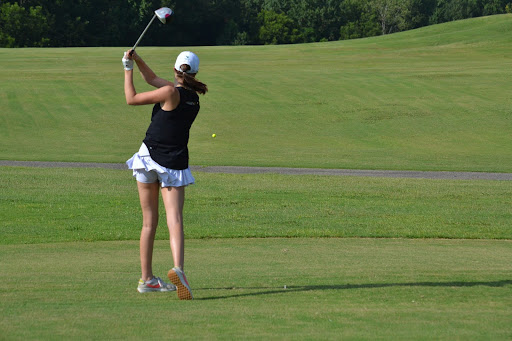 Arden Weeks (10) takes a hit at the Whitehaven Golf Course. This year is her first year on the team.