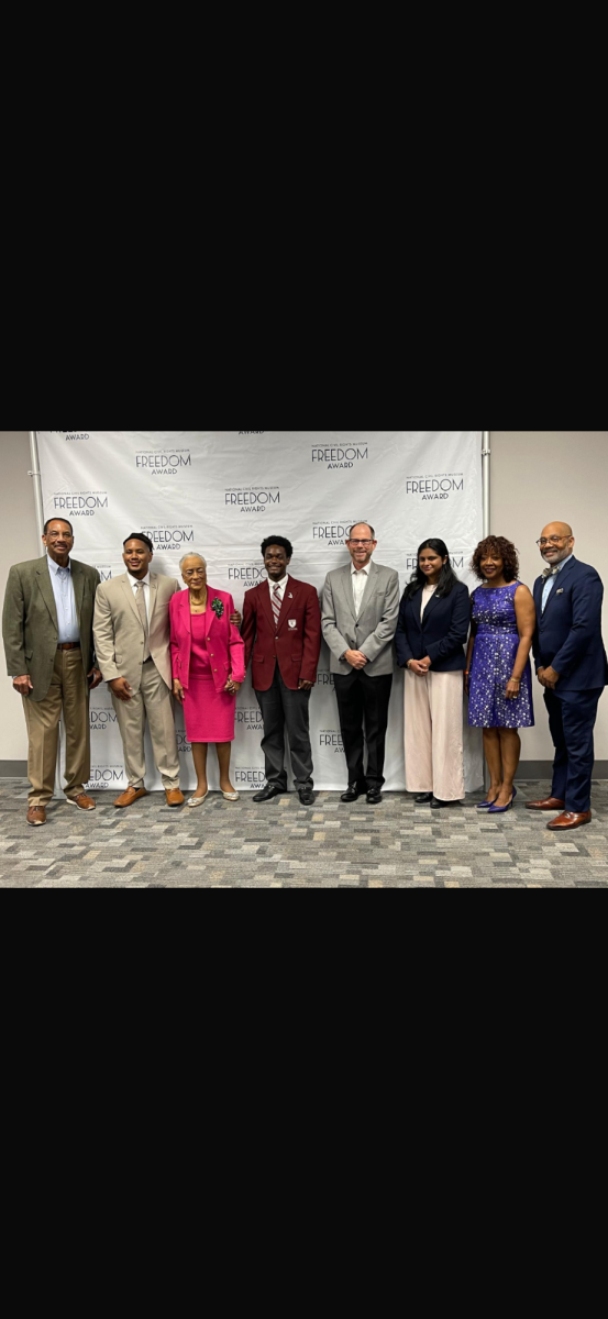 Pragna Rajashekar (12) (third from right) meets with this year’s winners of the National Civil Rights Museum’s Keeper of the Dream and Freedom Awards. These honors recognized young people in Memphis and adults from around the country who demonstrate a commitment to justice and equality in their communities. 