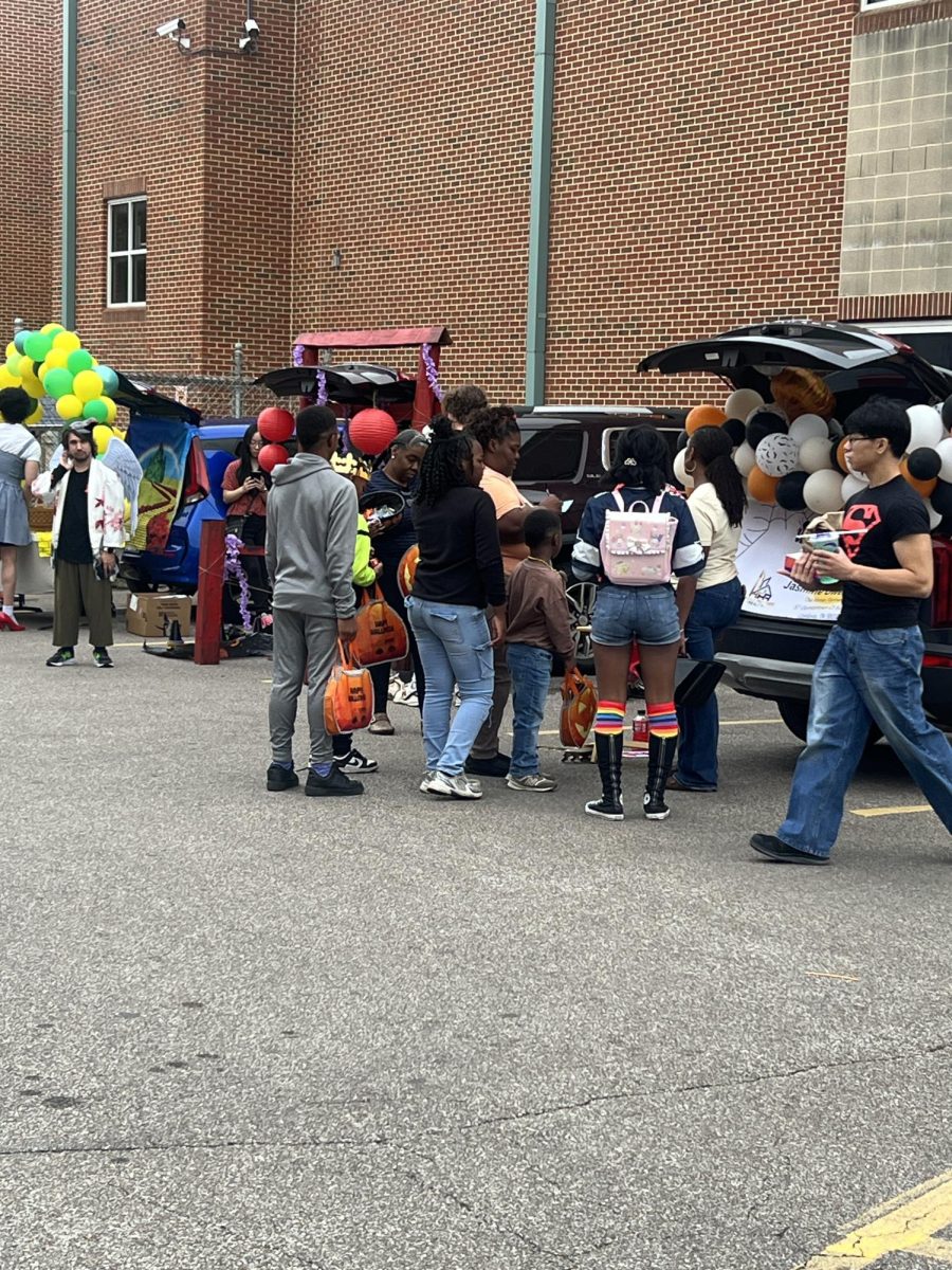 Students attend the White Station Trunk-or-Treat. Partners in Education (P.I.E.) collaborated with faculty, student organizations, and the administration to organize the event. 