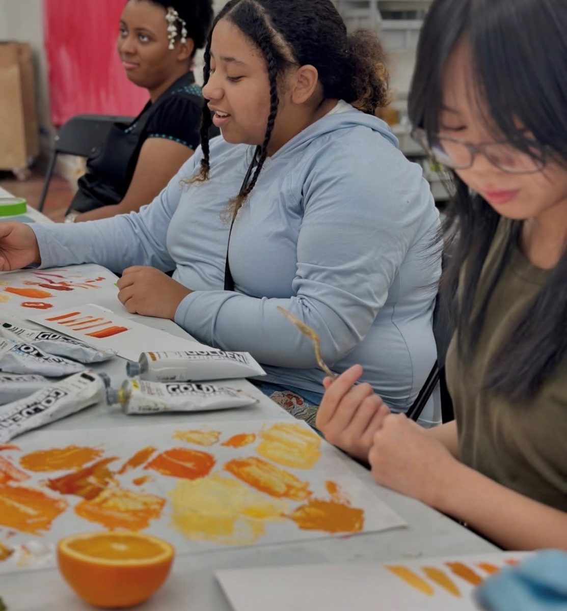 Khloe Brown (12) paints at Contemporary Arts Memphis (CAM).The nonprofit is located downtown and offers access to a student exhibition gallery, painting studio, sculpture studio and an art reference library. 